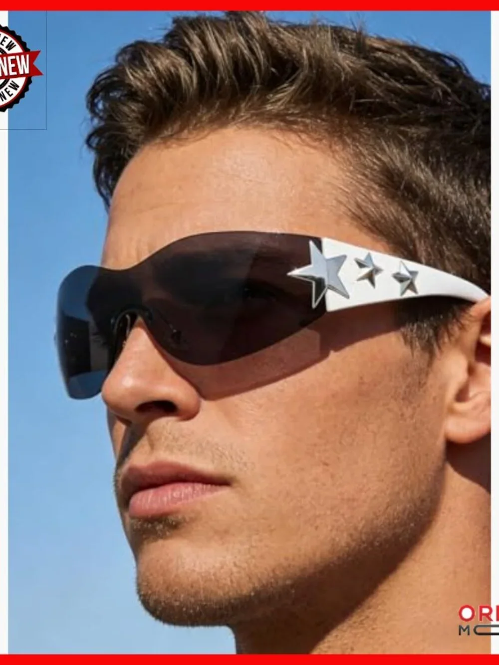 Rimless Y2K Sunglasses Wrap Around Shield Glasses UV400 Protection